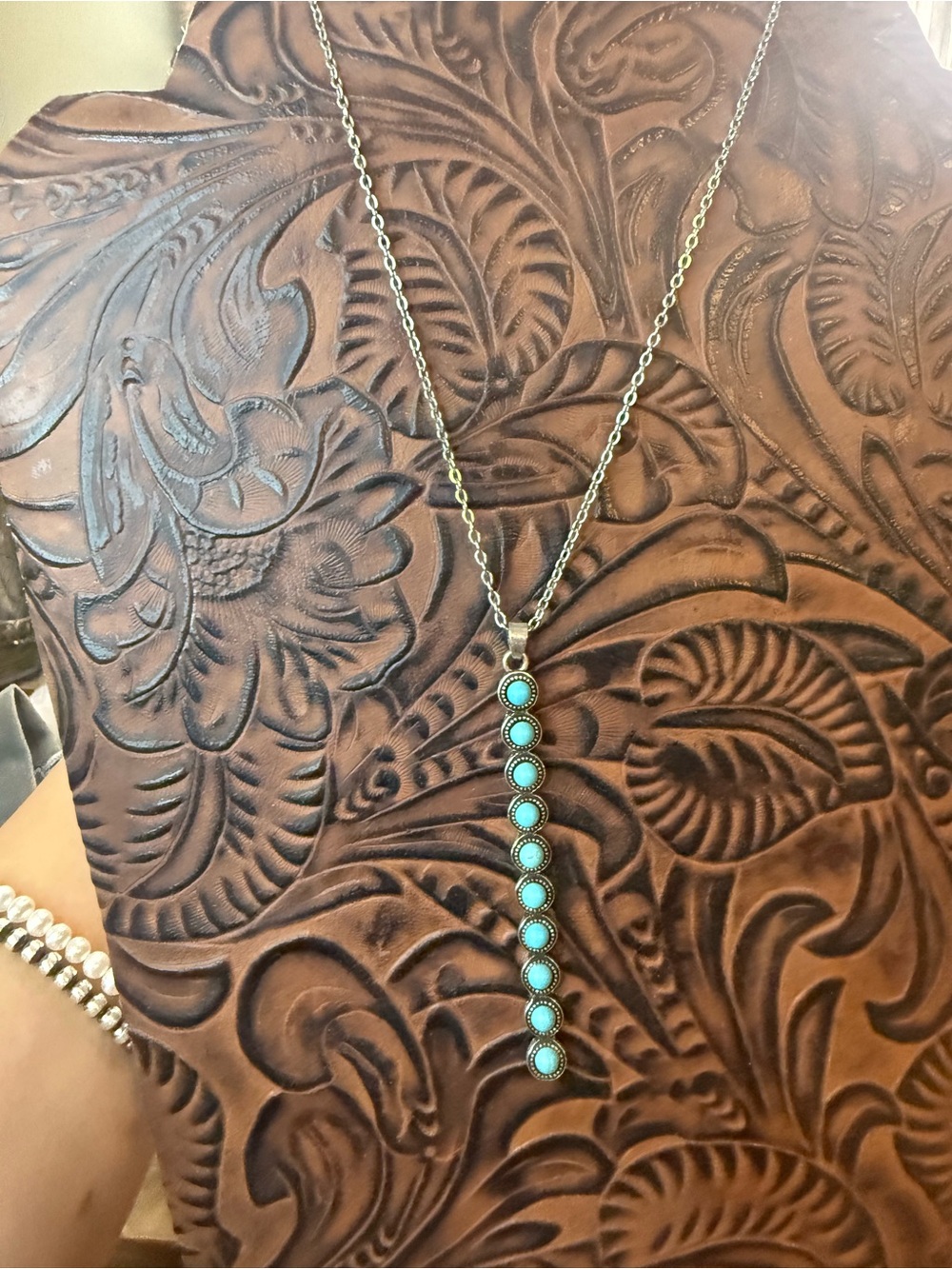 Turquoise Dot Drop Pendant Necklace - Women Jewelry